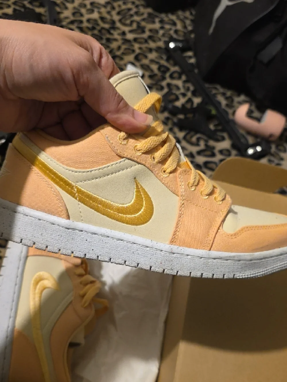 Nike Low-Top Sneakers in Peach, Cream & Gold